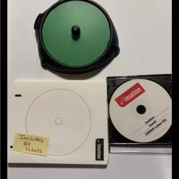 Lot- Imation SONIX Kit CD & DVD Label Maker Kit System Extra Refill Label Packs - Picture 8 of 9